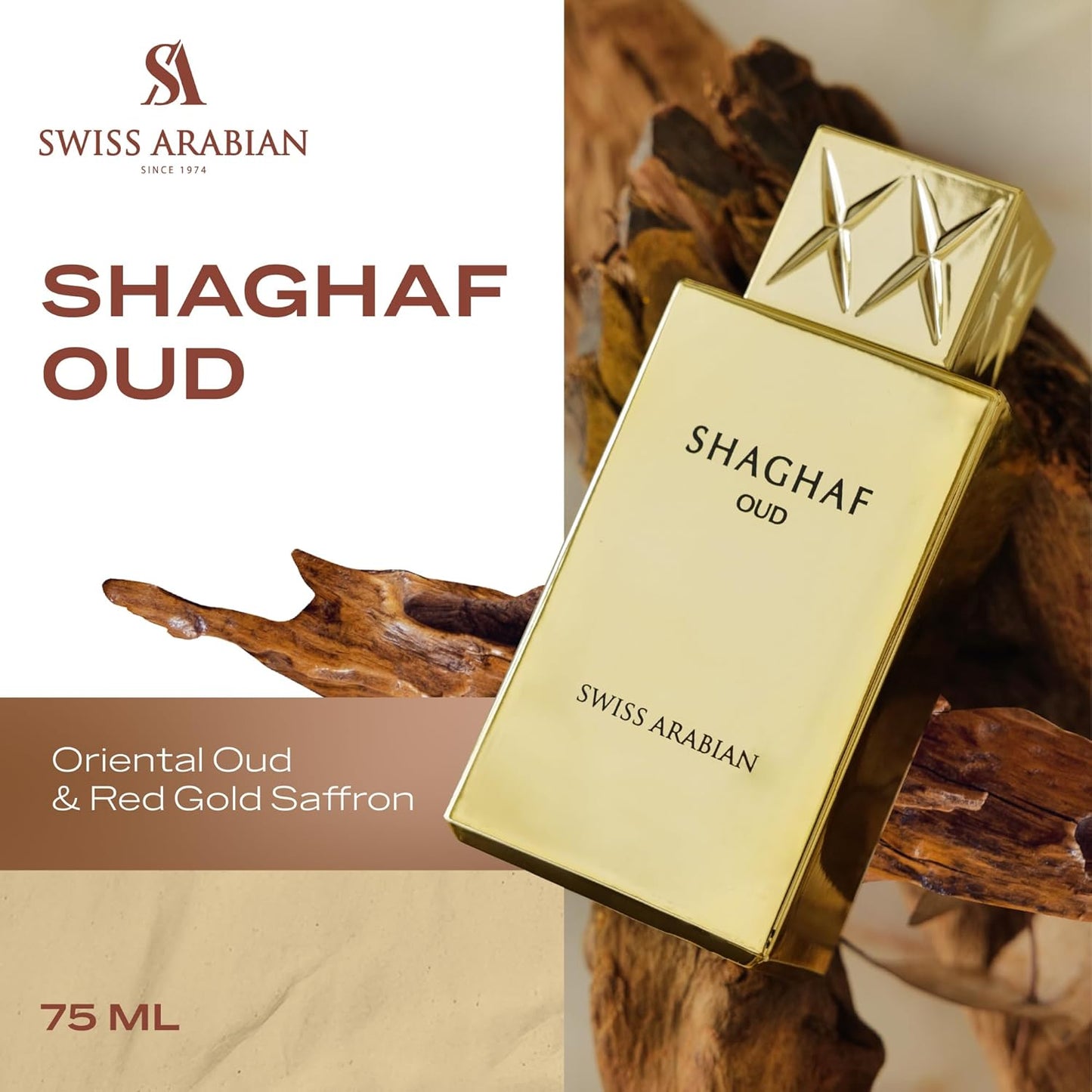 Shaghaf Oud par Swiss Arabian – Oud, Safran & Vanille Gourmande (Unisexe)